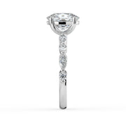 The Vega Ring — Cushion with Marquise & Round Accents Lab-Grown Diamond Engagement Ring in White Gold | The Jewel Concierge