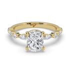 The Vega Ring - Cushion with Marquise & Round Accents