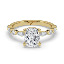 The Vega Ring - Cushion with Marquise & Round Accents