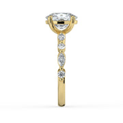 The Vega Ring — Cushion with Marquise & Round Accents Lab-Grown Diamond Engagement Ring in Yellow Gold | The Jewel Concierge