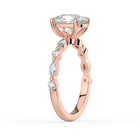 The Vega Ring - Cushion with Marquise & Round Accents