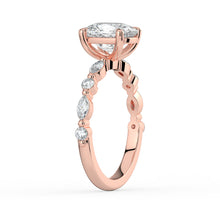 The Vega Ring - Cushion with Marquise & Round Accents