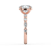 The Vega Ring — Cushion with Marquise & Round Accents Lab-Grown Diamond Engagement Ring in Rose Gold | The Jewel Concierge