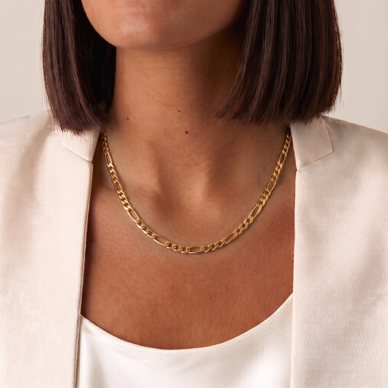 The Bold Diamond Cut Figaro Chain