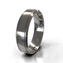 Dual Groove Flat Men's Wedding Band