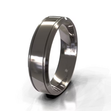 Dual Groove Flat Men's Wedding Band