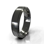 The Riccardo Ring — Dual Groove Flat Bevelled Men's Wedding Band | The Jewel Concierge