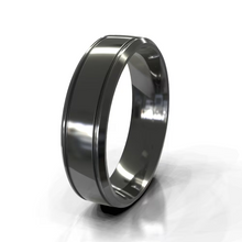 Dual Groove Flat Men's Wedding Band