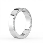 The Danielle Ring — Flat Lab-Grown Diamond Wedding Band with 3/4 Pavé Edges | The Jewel Concierge