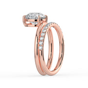 The Stella Ring – Round Double Band Solitaire in 14K White Gold and Yellow Gold – The Jewel Concierge