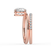 The Stella Ring – Round Double Band Solitaire in 18K White Gold and Yellow Gold – The Jewel Concierge
