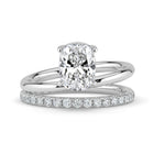 The Stella Ring - Elongated Cushion Double Band Solitaire