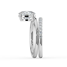 The Stella Ring - Elongated Cushion Double Band Solitaire