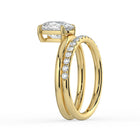The Stella Ring - Elongated Cushion Double Band Solitaire