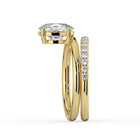 The Stella Ring - Elongated Cushion Double Band Solitaire