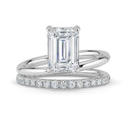 The Stella Ring - Emerald Double Band Solitaire