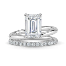 The Stella Ring - Emerald Double Band Solitaire