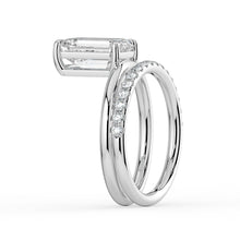 The Stella Ring - Emerald Double Band Solitaire