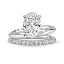 The Stella Ring - Oval Double Band Solitaire
