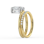 The Stella Ring — Oval Double Band Solitaire Lab-Grown Diamond Engagement Ring in Two-Tone Yellow and White Gold | The Jewel Concierge