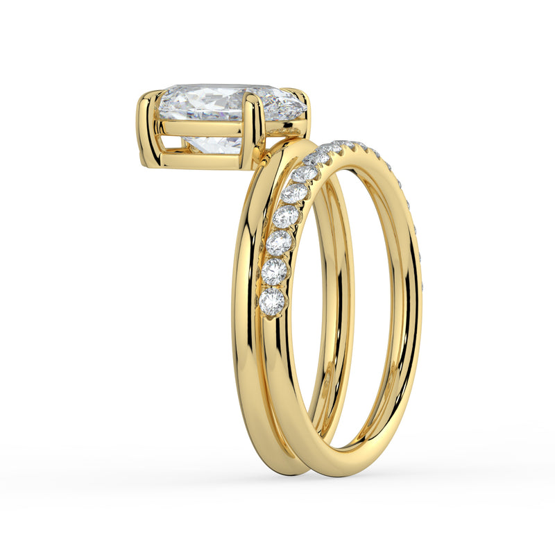 The Stella Ring – Oval Double Band Solitaire in 14K White Gold – The Jewel Concierge