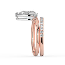 The Stella Ring - Pear Double Band Solitaire