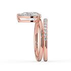 The Stella Ring - Pear Double Band Solitaire