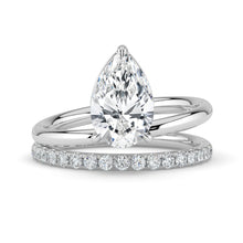 The Stella Ring - Pear Double Band Solitaire