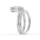 The Stella Ring - Pear Double Band Solitaire