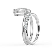 The Stella Ring — Pear Double Band Solitaire Lab-Grown Diamond Engagement Ring in White Gold | The Jewel Concierge