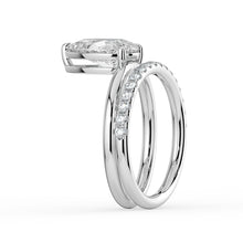 The Stella Ring - Pear Double Band Solitaire