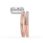 The Stella Ring – Radiant Double Band Solitaire in Platinum – The Jewel Concierge