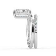 The Stella Ring – Radiant Double Band Solitaire in 18K Rose Gold – The Jewel Concierge