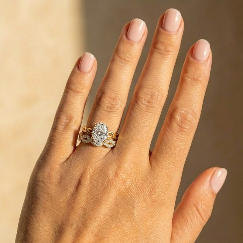The Elysande Wedding Band – Braided Pavé – The Jewel Concierge