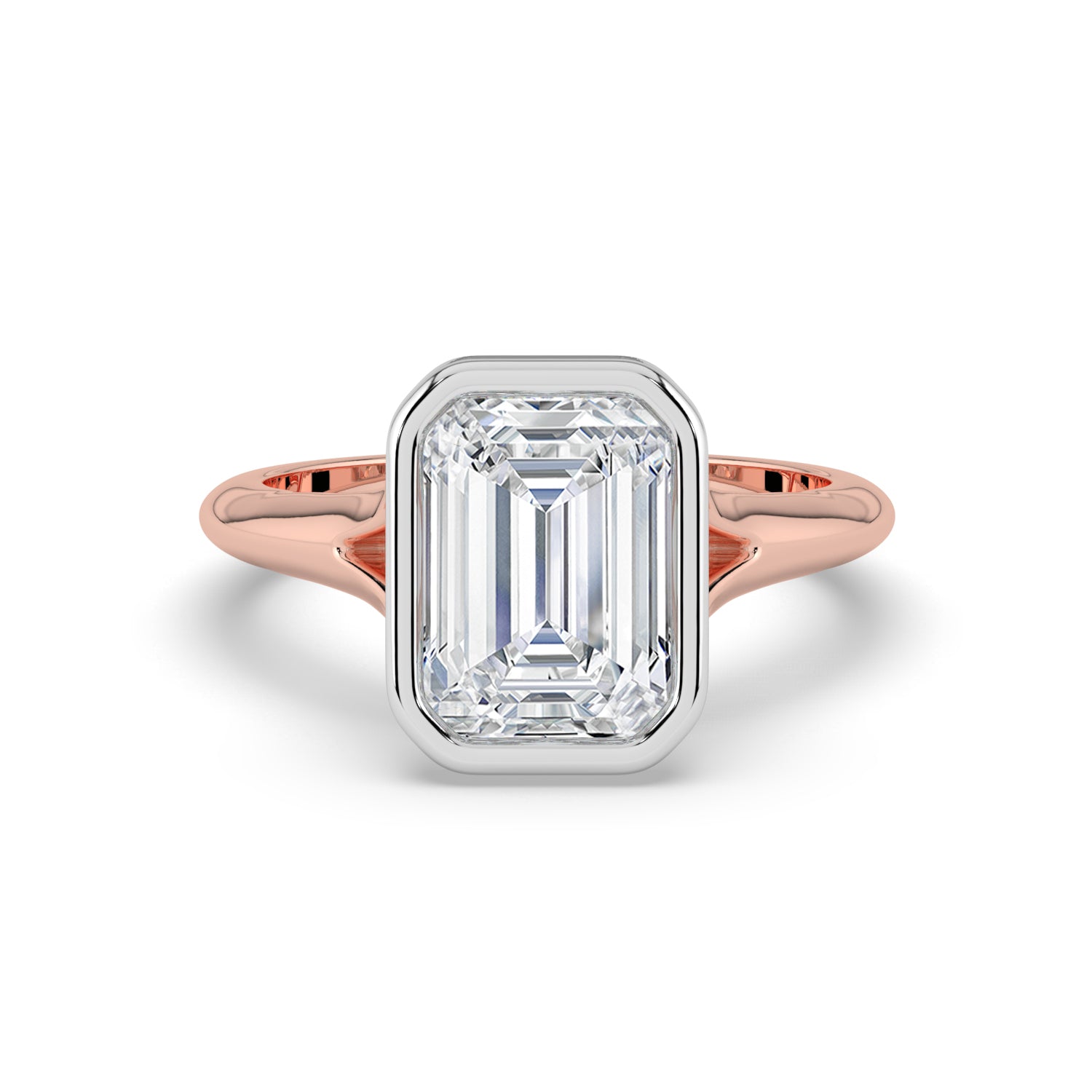 The Gabriella Ring - Emerald Bezel with Split Band