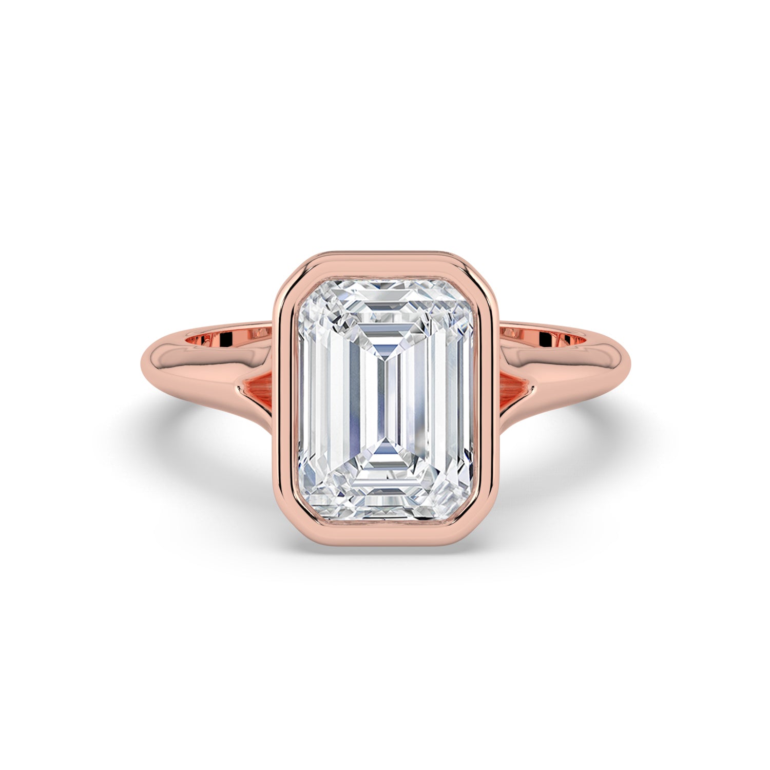 The Gabriella Ring - Emerald Bezel with Split Band
