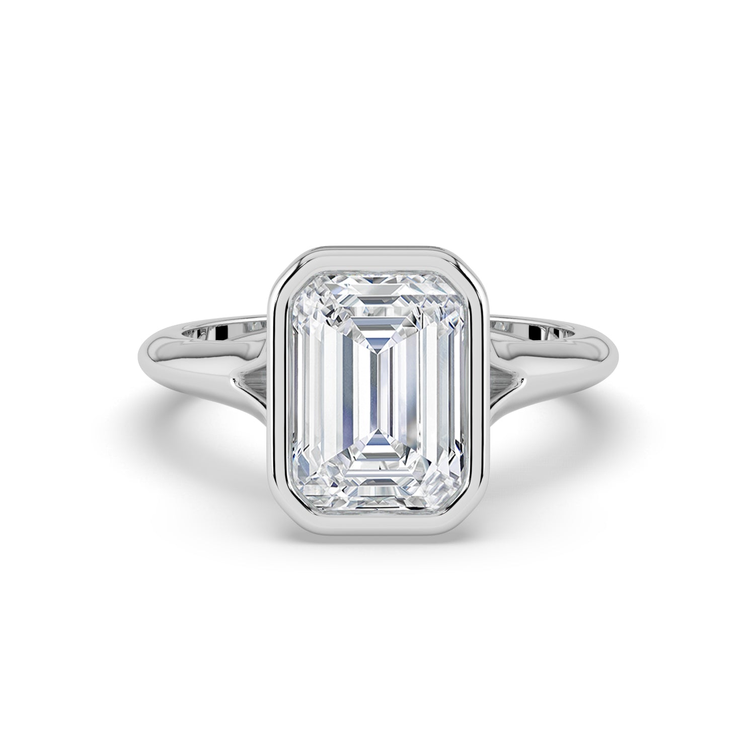 The Gabriella Ring - Emerald Bezel with Split Band