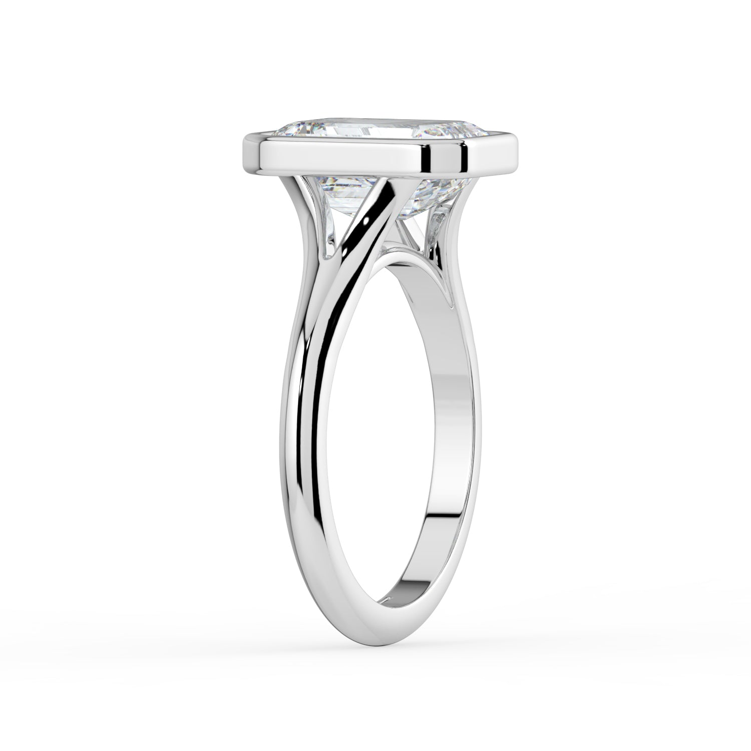 The Gabriella Ring - Emerald Bezel with Split Band