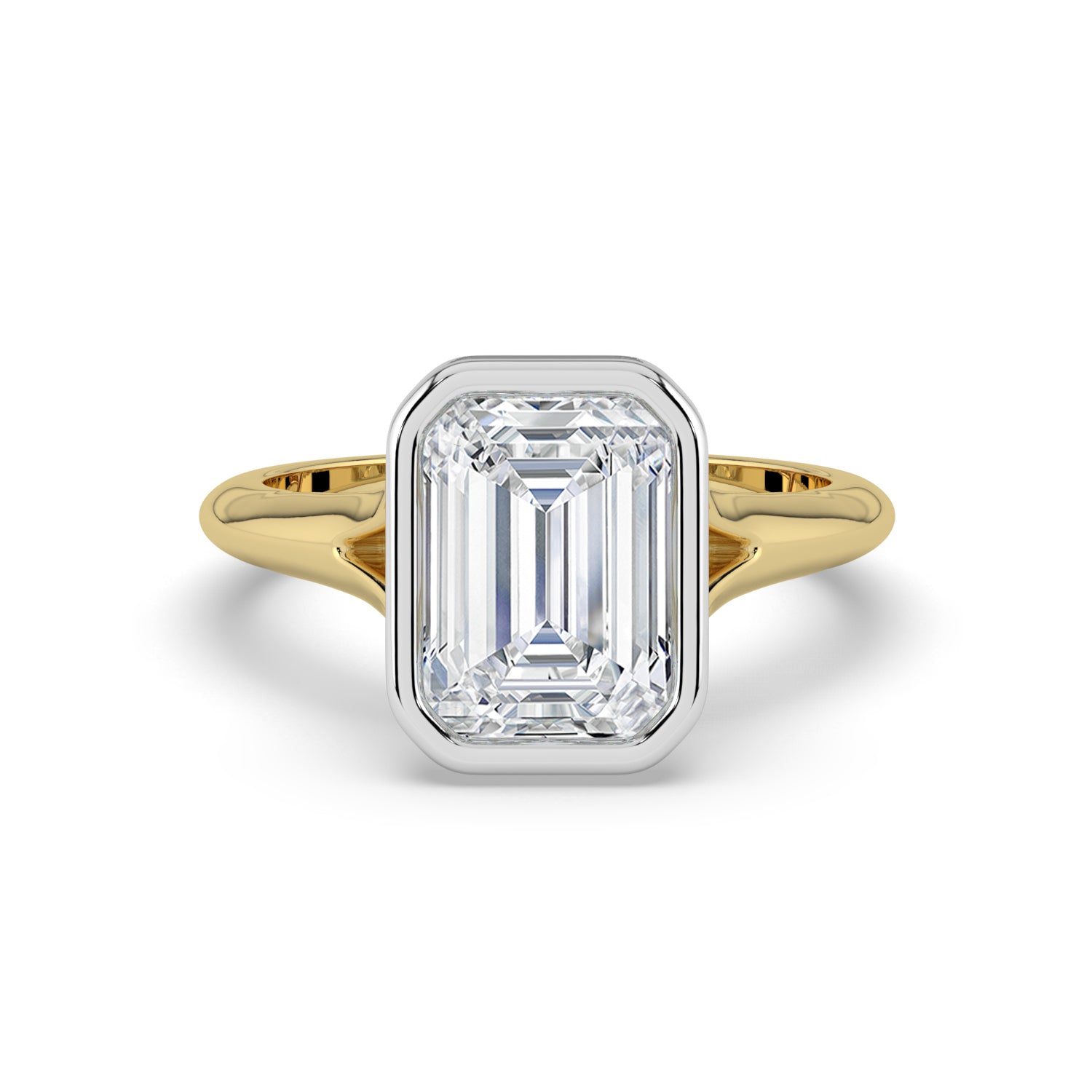 The Gabriella Ring - Emerald Bezel with Split Band