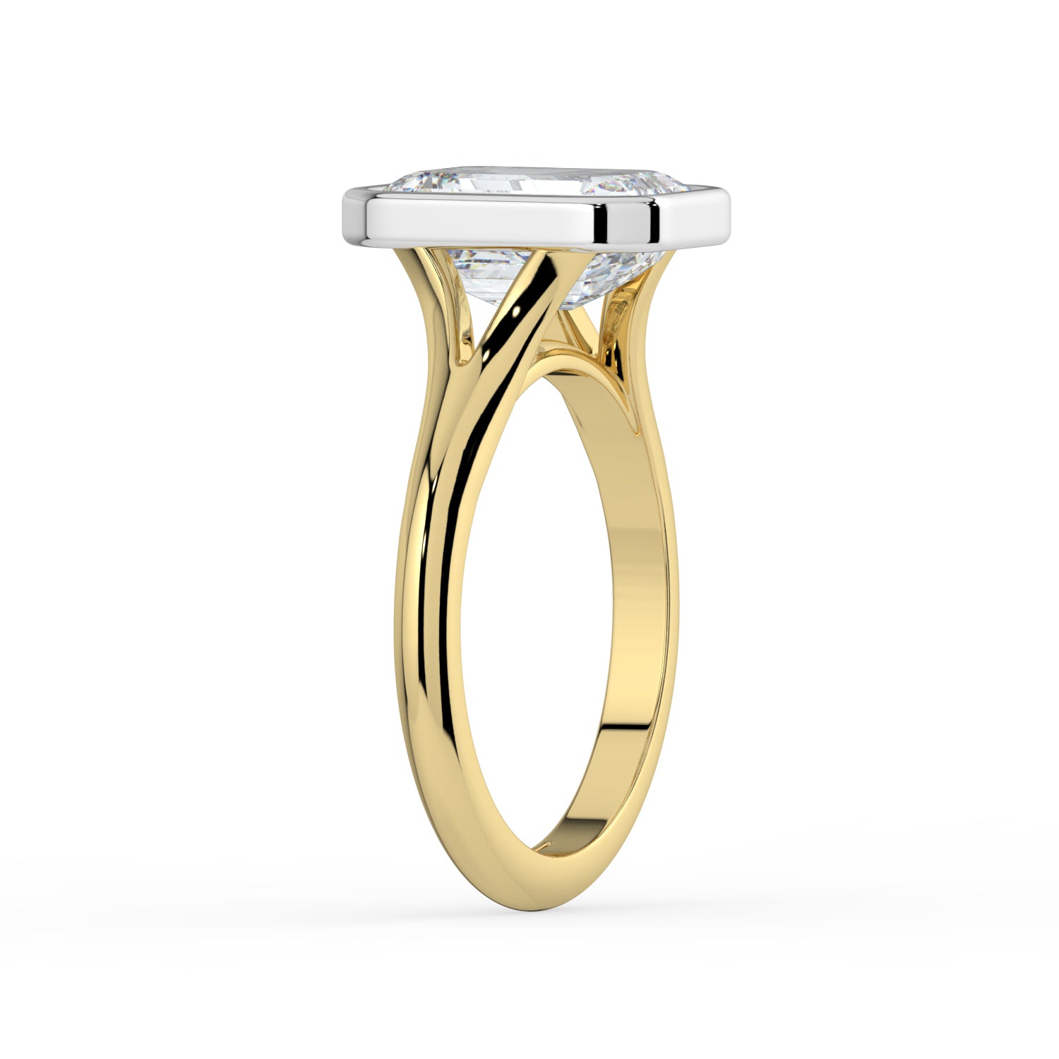 The Gabriella Ring - Emerald Bezel with Split Band