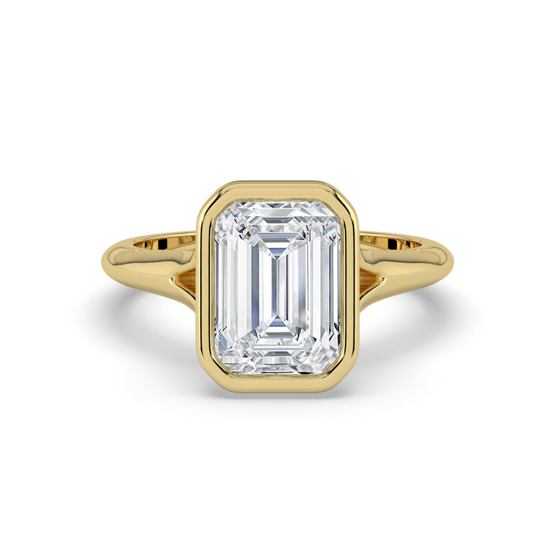 The Gabriella Ring - Emerald Bezel with Split Band