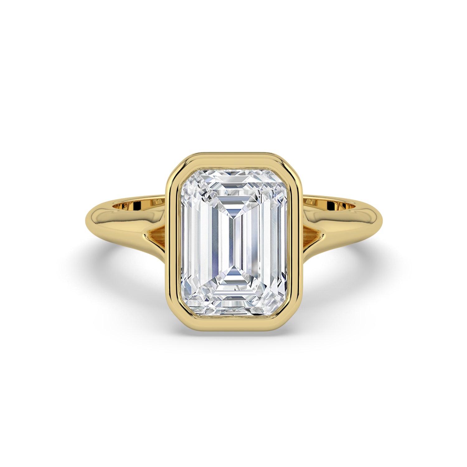 The Gabriella Ring - Emerald Bezel with Split Band