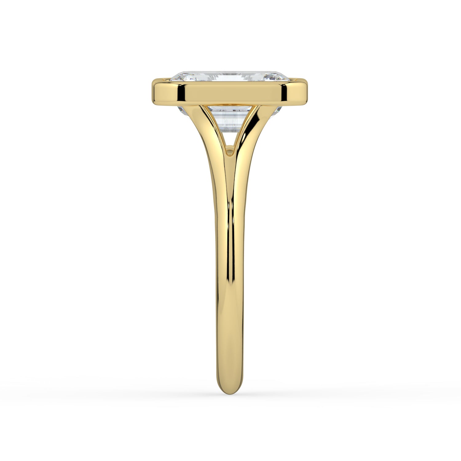 The Gabriella Ring - Emerald Bezel with Split Band