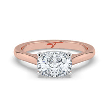 The Aria Ring - East-West Elongated Cushion Solitaire