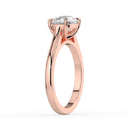 The Aria Ring — East-West Elongated Cushion Solitaire Lab-Grown Diamond Engagement Ring in Rose Gold | The Jewel Concierge