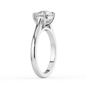 The Aria Ring — East-West Elongated Cushion Solitaire Lab-Grown Diamond Engagement Ring in White Gold | The Jewel Concierge
