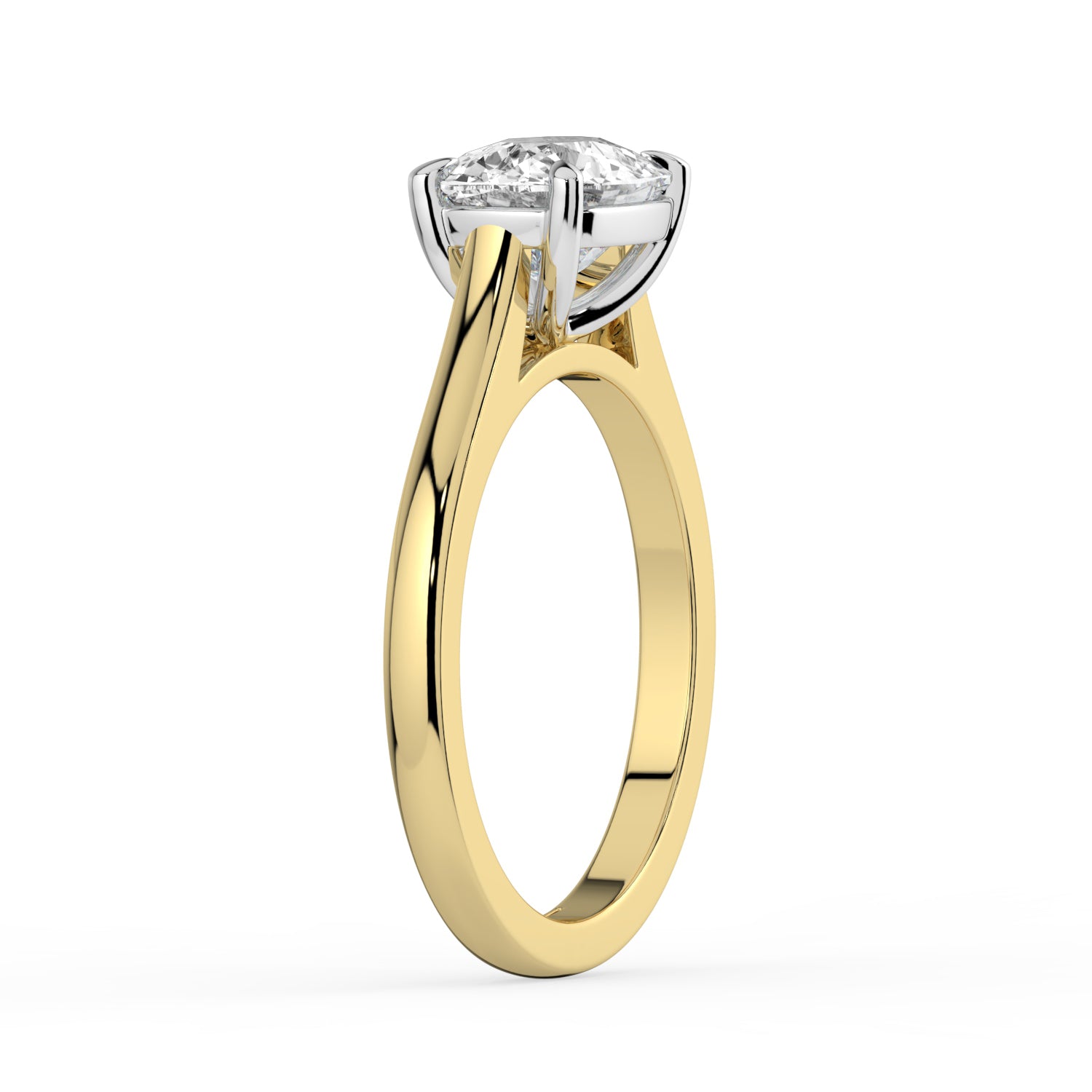 The Aria Ring - East-West Elongated Cushion Solitaire