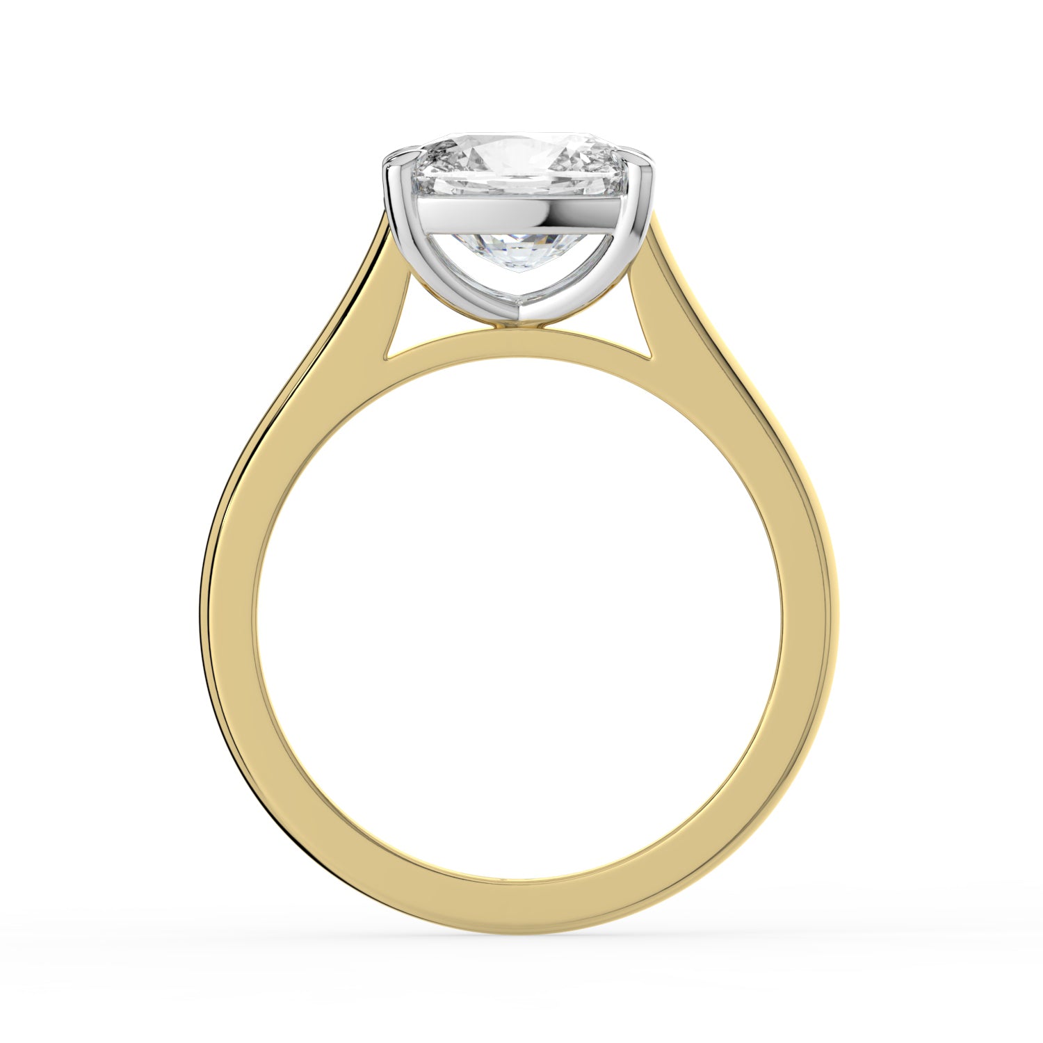 The Aria Ring - East-West Elongated Cushion Solitaire