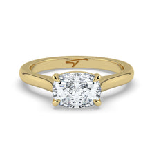 The Aria Ring - East-West Elongated Cushion Solitaire