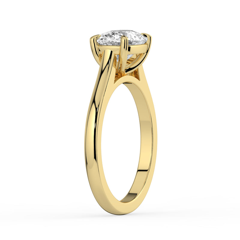 The Aria Ring – East-West Elongated Cushion Solitaire in 14K White Gold – The Jewel Concierge